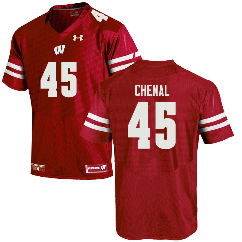 Men #45 Leo Chenal Wisconsin Badgers College Football Jerseys Sale-Red